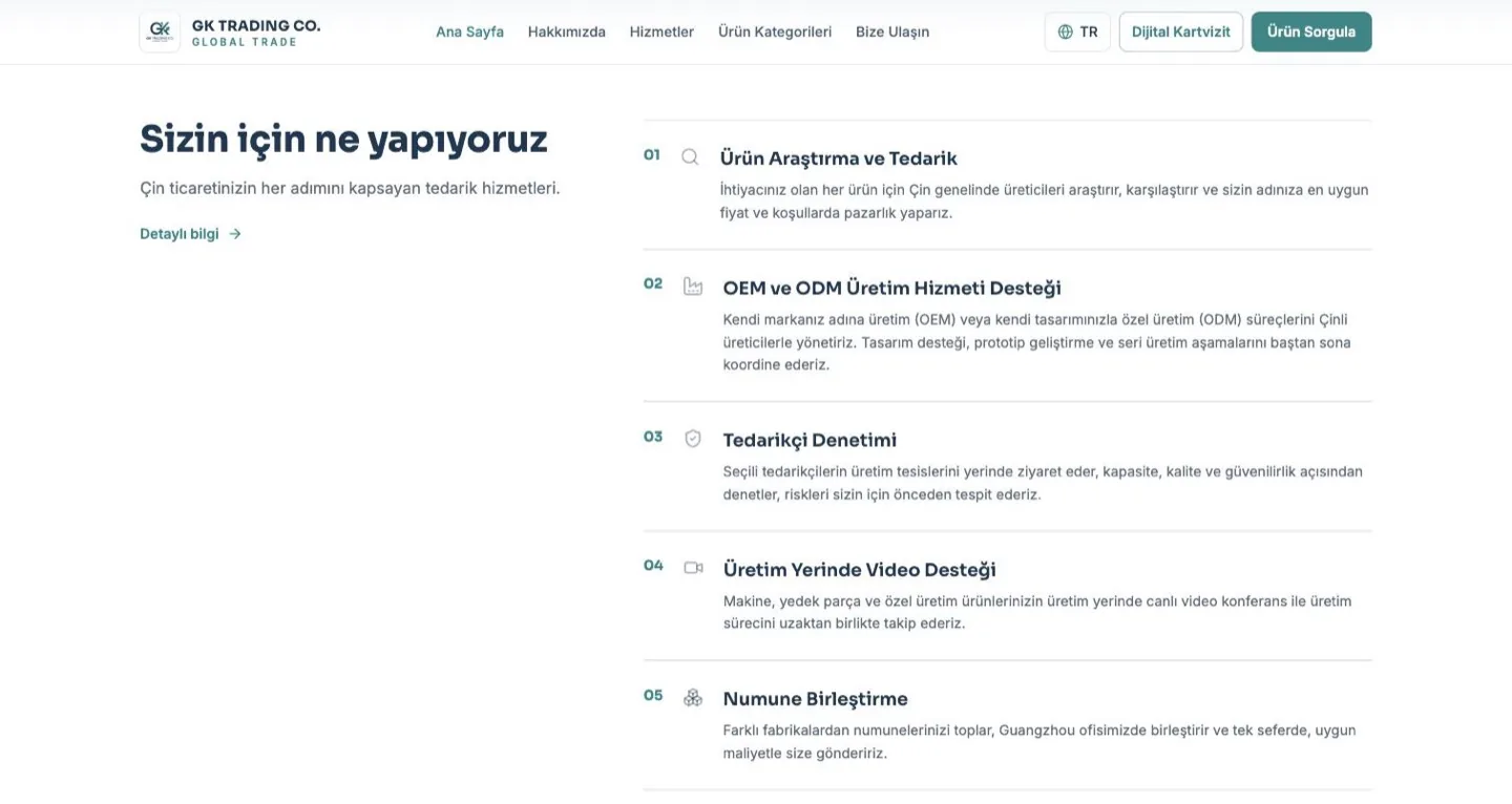Web sitesi — hizmetler